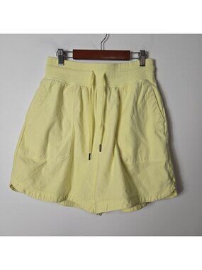 Athleta Size S Farallon Midi Yellow Pull-On Sweat Shorts Athletic